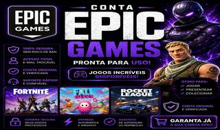CONTA EPIC GAMES COM 117 JOGOS FULL ACESSO + FORTNITE SKINS(ENTREGA AUTOMATICA)