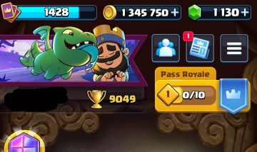 Continha com 9000 troféus e várias evo/emotes