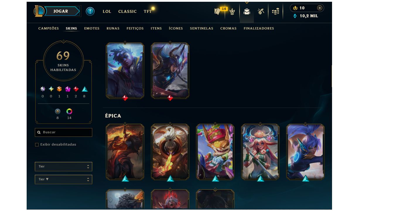 CONTA LOL MESTRE, GANHANDO 33 PDL, 83 CHAMPS, MAIORIA DAS SKINS SÃO DE JUNGLE.