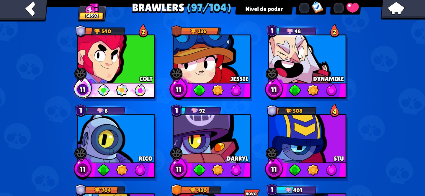 CONTA BRAWL STARS | 34 MIL TROFEUS | 25 POWER 11 | DIVERSOS BRAWLERS NIVEL 1000+