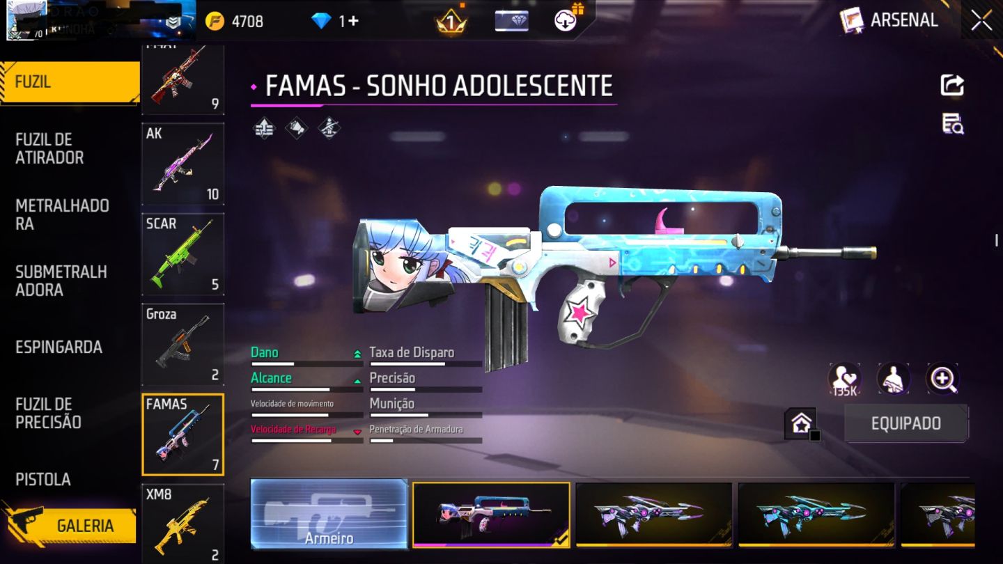 CONTA FF LVL 70 | GEMADA | MESTRES ANTIGOS | FULL GOJO | 8 PASSES | +500 SKINS