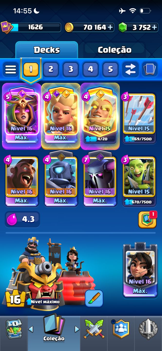 CONTA DE CLASH ROYALE BEM UPADA
