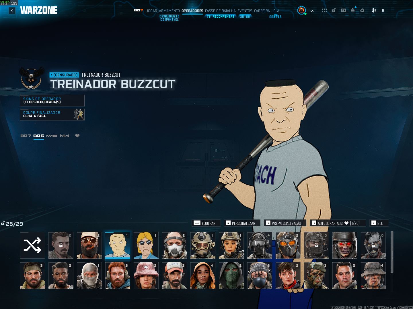 Conta warzone black noir,izzy,snoop dogg,cheech chong,iridas , michael myers