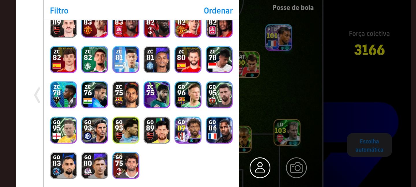 Conta eFootball 3166 de Força Coletiva | Full Épicos e Big Time