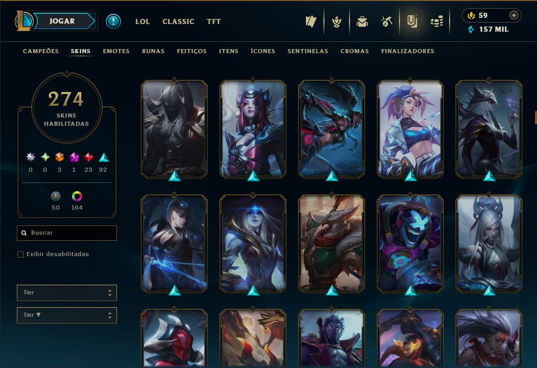 LENDÁRIA YASUO EMISSÁRIO + [ QUASE 300 SKINS HABILITADAS ] + [ TROCA NICK ]