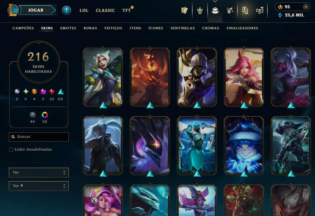 Conta Main Riot 2016 | LOL: 216 Skins | Valorant com Faca Sublime + Vandals