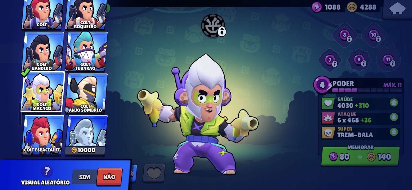 CONTA CHEIA DE SKIN NORMAL E RARA E POUCO TROFÉU BRAWL STARS 13K