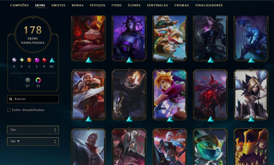 CONTA LOL +10 ANOS LVL 349 | 181 SKINS | TODOS CAMPEÕES | RIOT KAYLE/BLITZ |