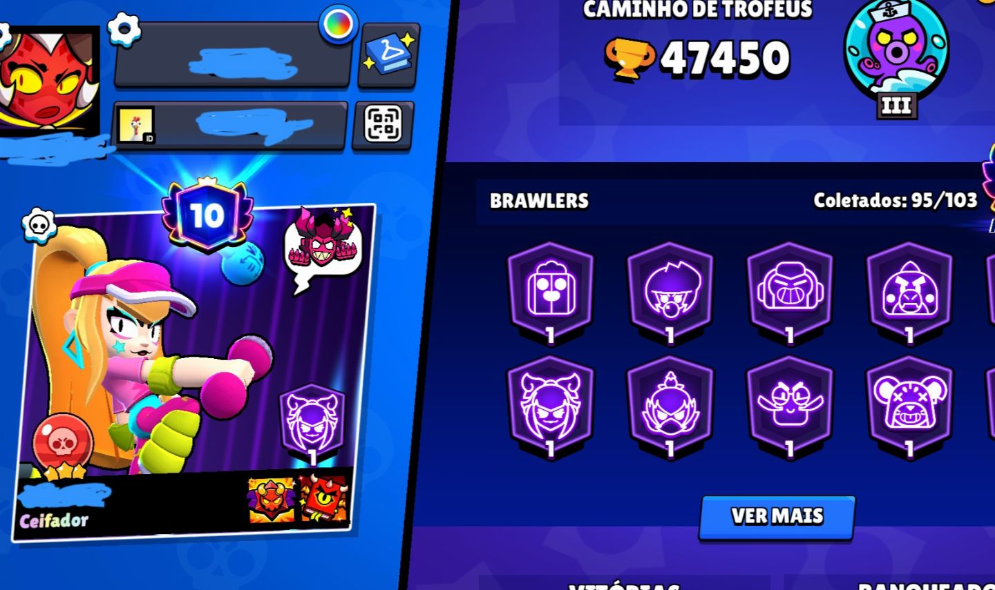 CONTA BRAWL STARS 2018/67 BRAWLERS/47K TROFÉUS