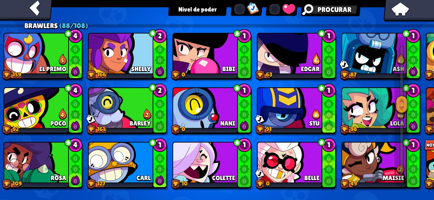 CONTA BRAWL STARS À VENDA 594 GEMAS MUITAS SKINS