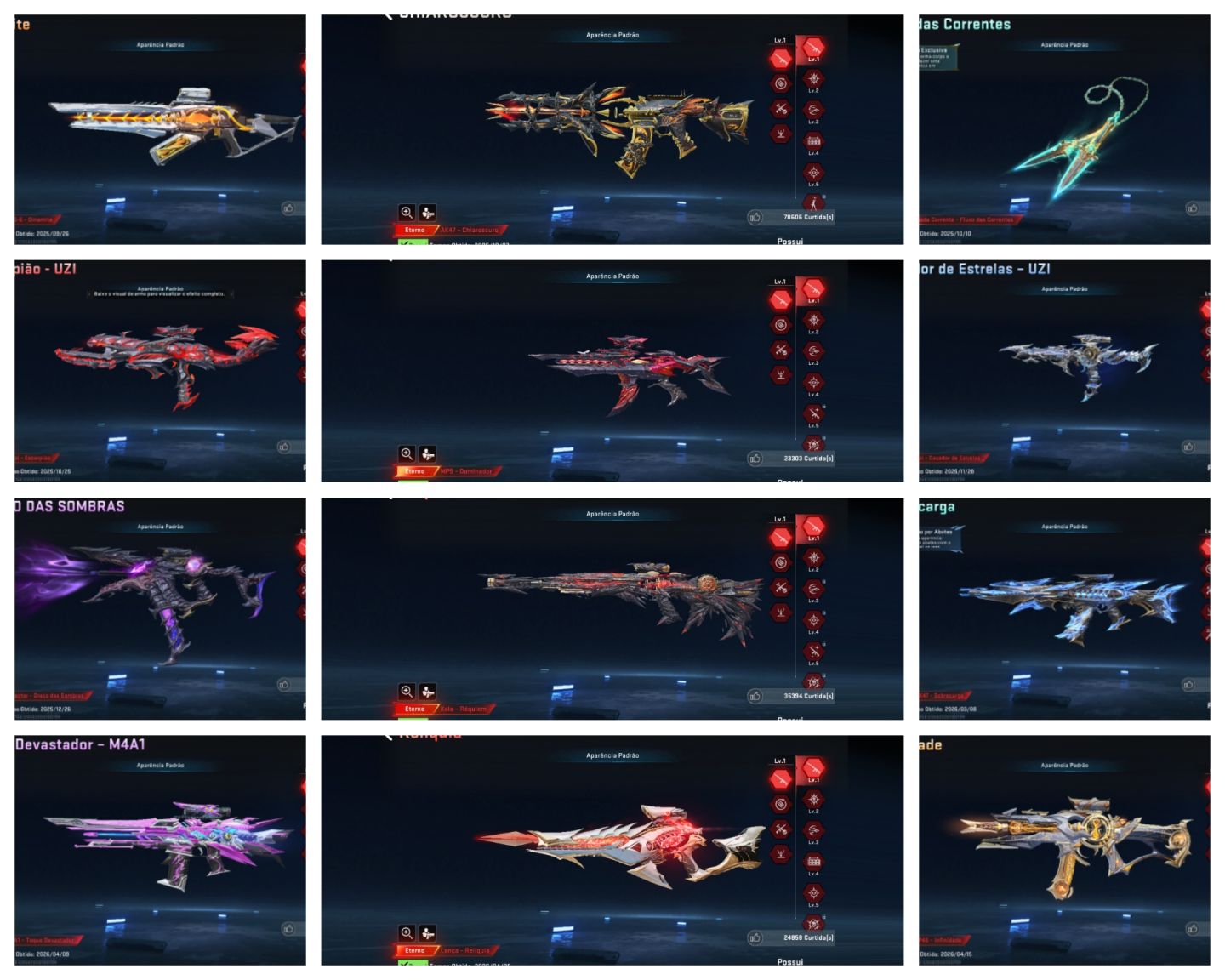 Conta levei máximo,Full SKINS!!!