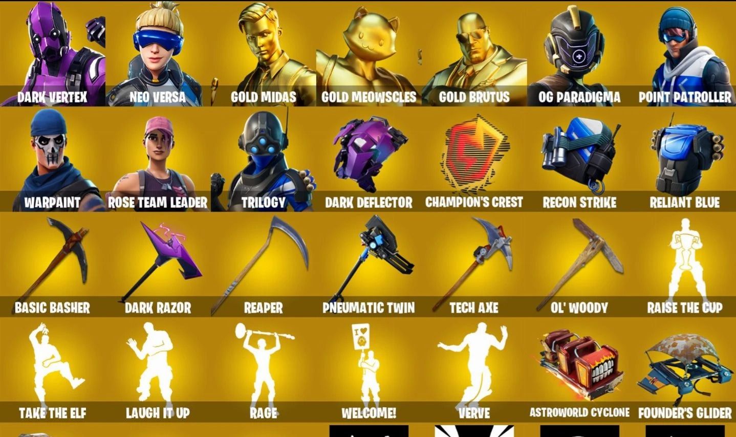 Conta Fortnite 193 Skins Dark Vertex + Og Stw + Tryhard + Lara Croft