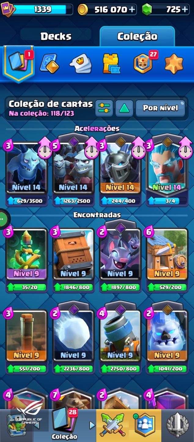 Conta Clash royale para não começar do zero