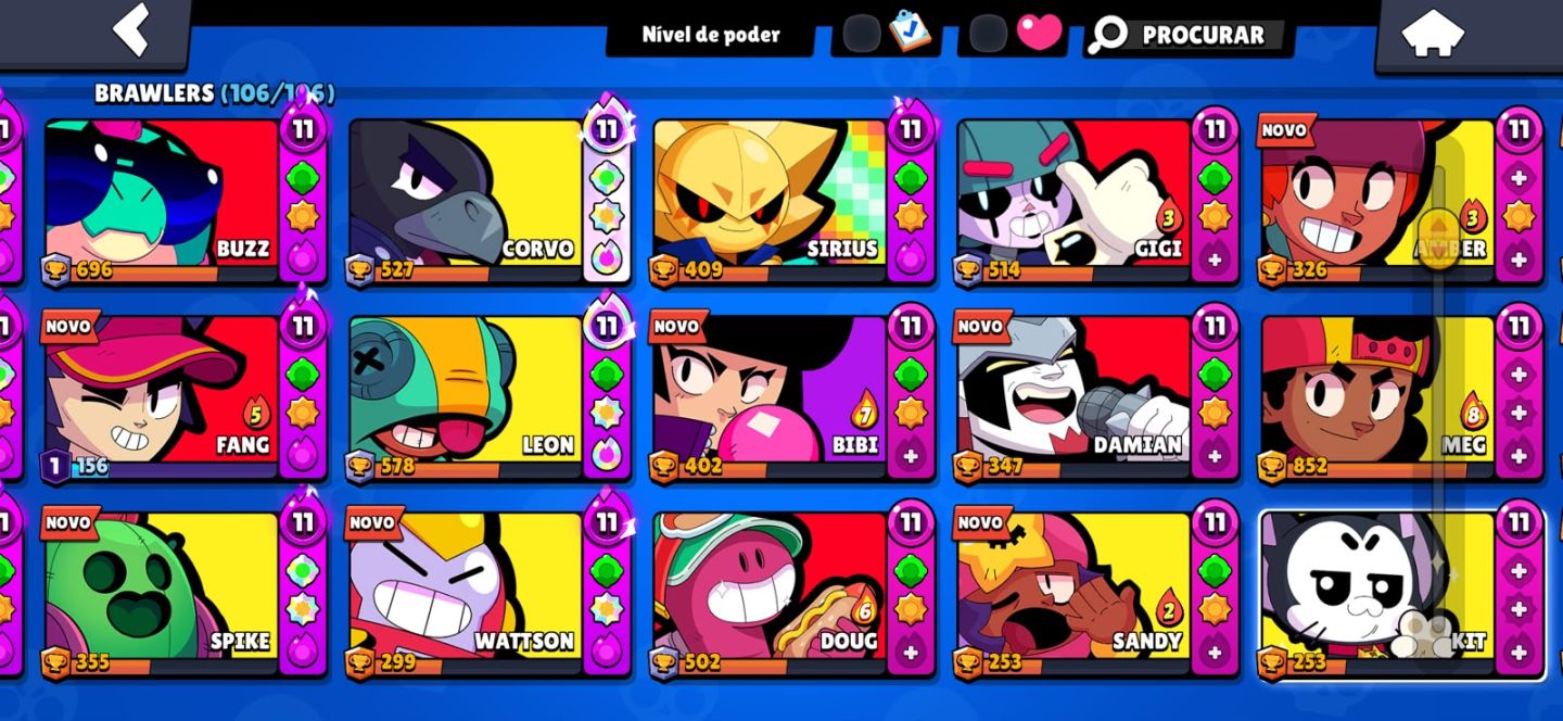 CONTA BRAWL 40K TROFÉUS | 106/106 BRAWLERS | + 200 SKINS | + 1000 COSMÉTICOS