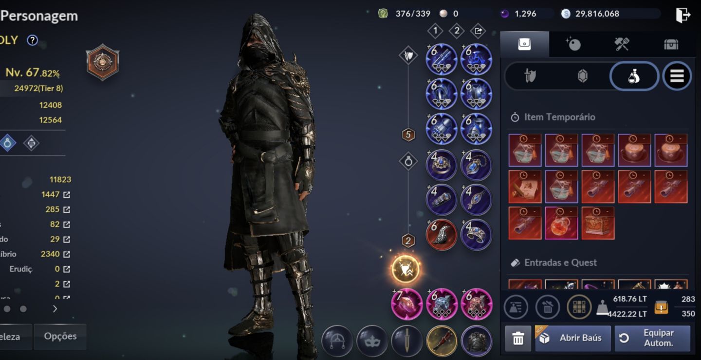 Conta de Black Desert Mobile lvl 60- Bem upada e com vários itens e 1200 pérolas
