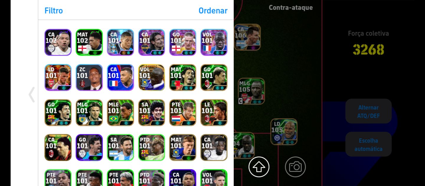 Conta efootboll com vários jogadores epicos