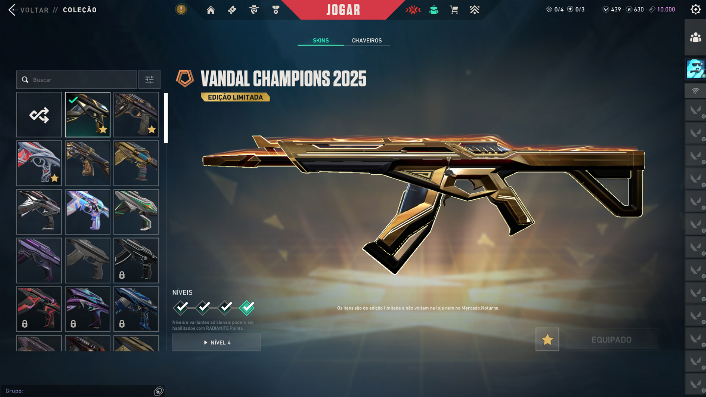 CHAMPIONS 2024/2025E VARIAS SKINS (ACEITO PROPOSTA)