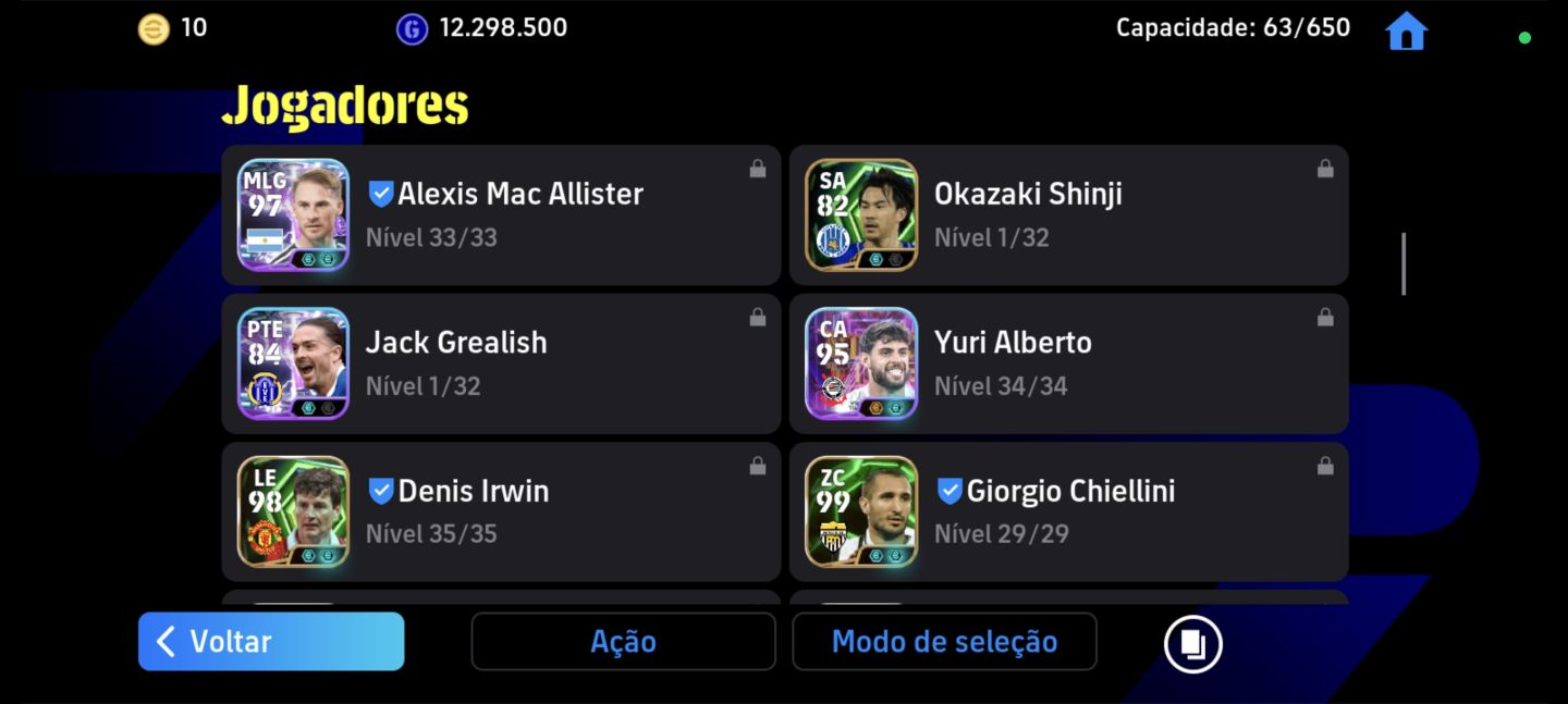 CONTA DE EFOOTBALL MOBILE COM VÁRIOS ÉPICOS