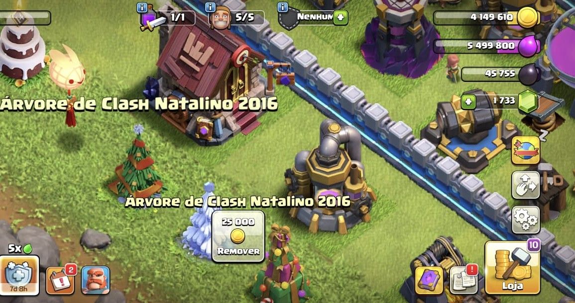 CONTA DE CLASH OF CLANS ANTIGA (2016) COM ARVORE DE NATAL DESSE ANO!!!