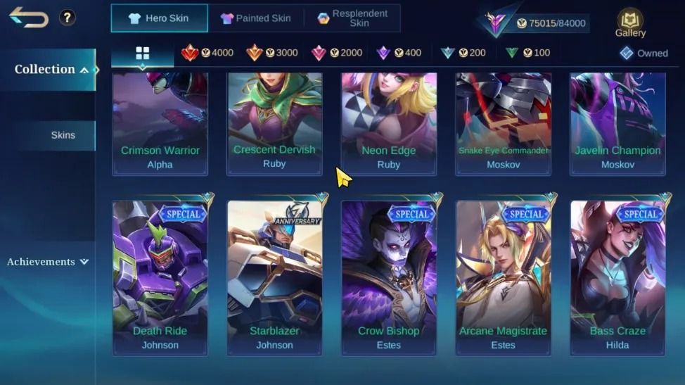 351 SKINS - FULL EMBLEMAS - FULL HEROIS