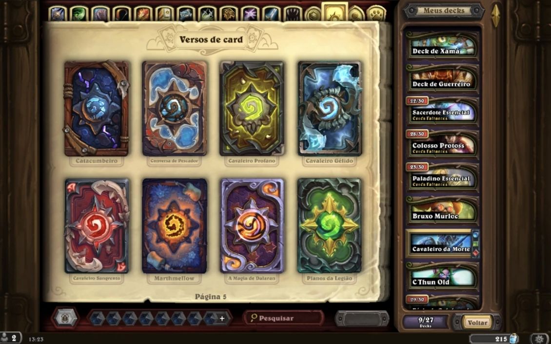 Conta de Hearthstone com muitas lendárias