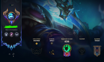 Conta Lol Unraked level 507, full champs, 106 skins, 140k de essencia azul,