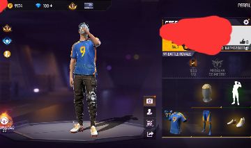 Conta de free fire lvl 7 com o conjunto craque do futebol+troca nick+100 dimas