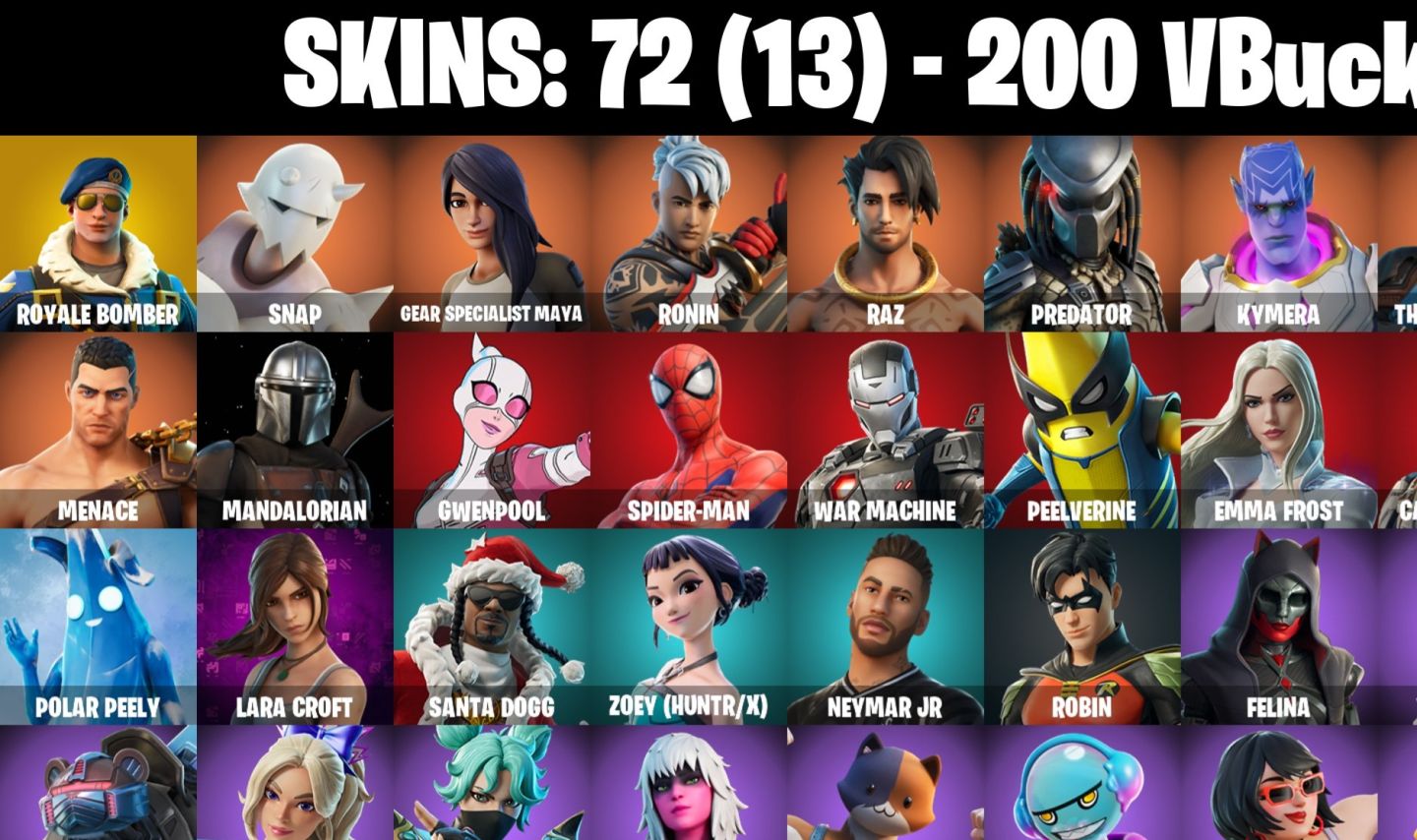 72 skins | Royale Bomber | Snap | Gear Specialist Maya LARA CROFT !