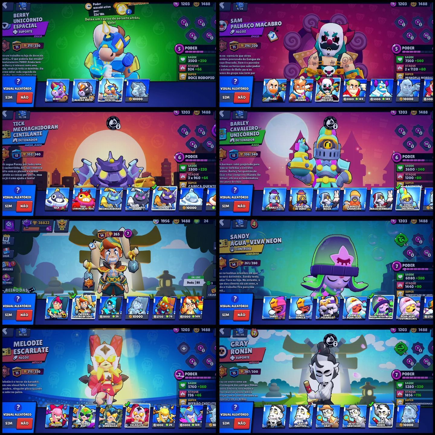 Conta de 2019 com 463 Skins / 5 Pro Pass (Colt / Dinamyke / Leon, Corvo e Brock)