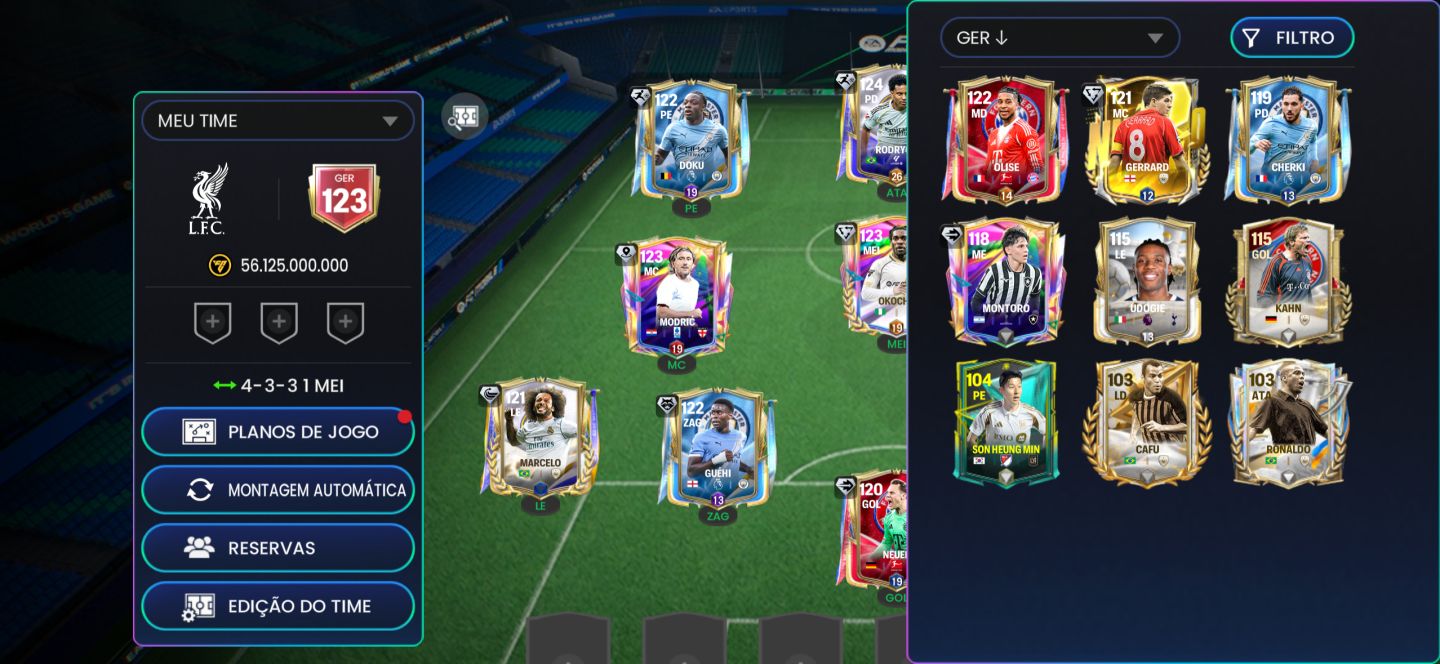 FIFA móbile- conta ger 123 top melhor preço do mercado