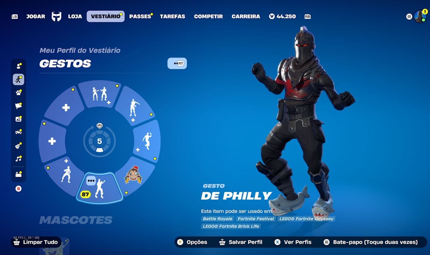Conta de Fortnite rara com cavaleiro negro, salve o mundo e 44.250 vbucks