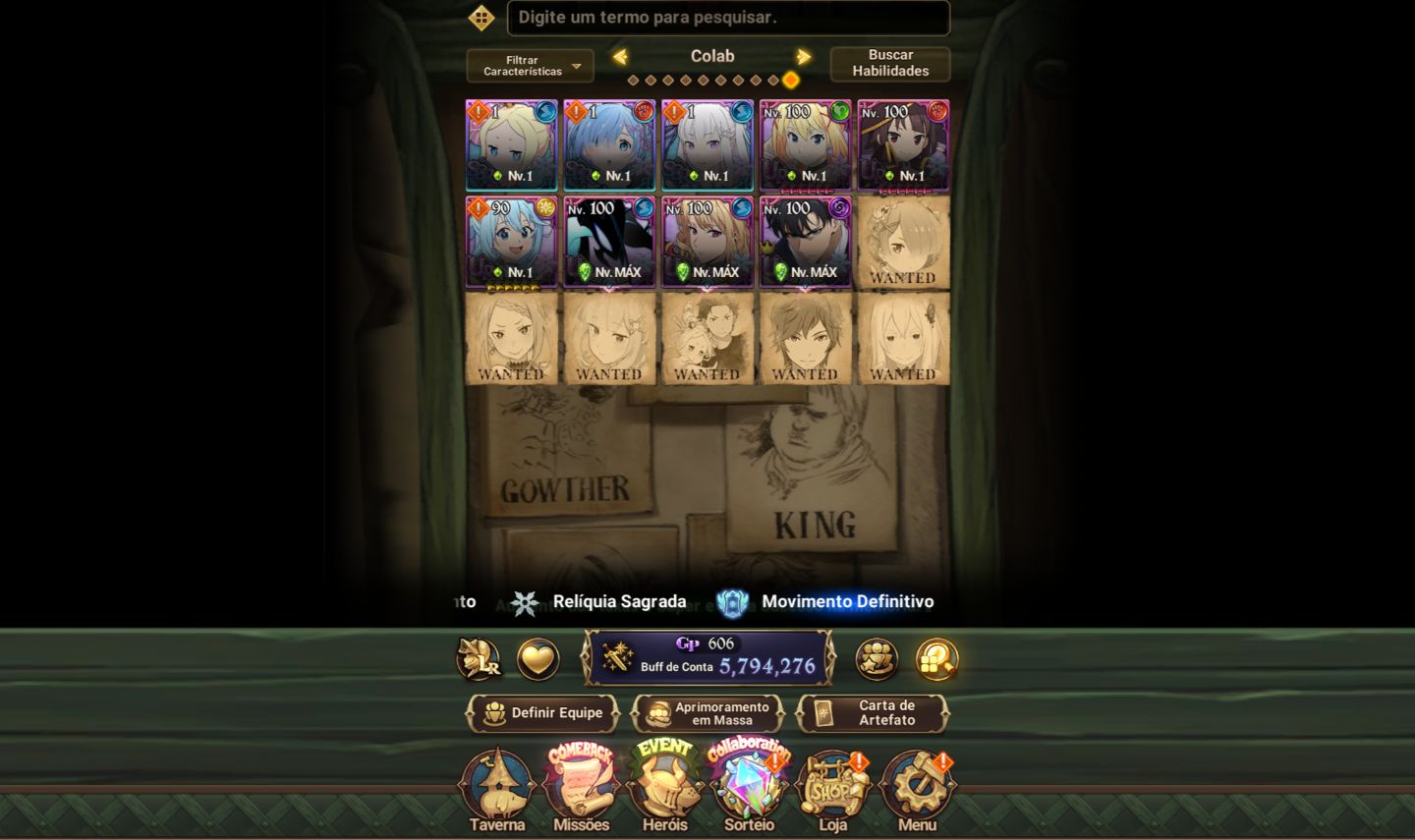 Conta de nanatsu Grand Cross com collab de solo leveling full