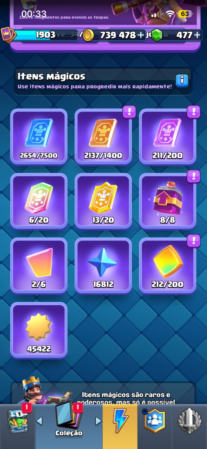 Conta de Clash Royale com 34 evoluções
