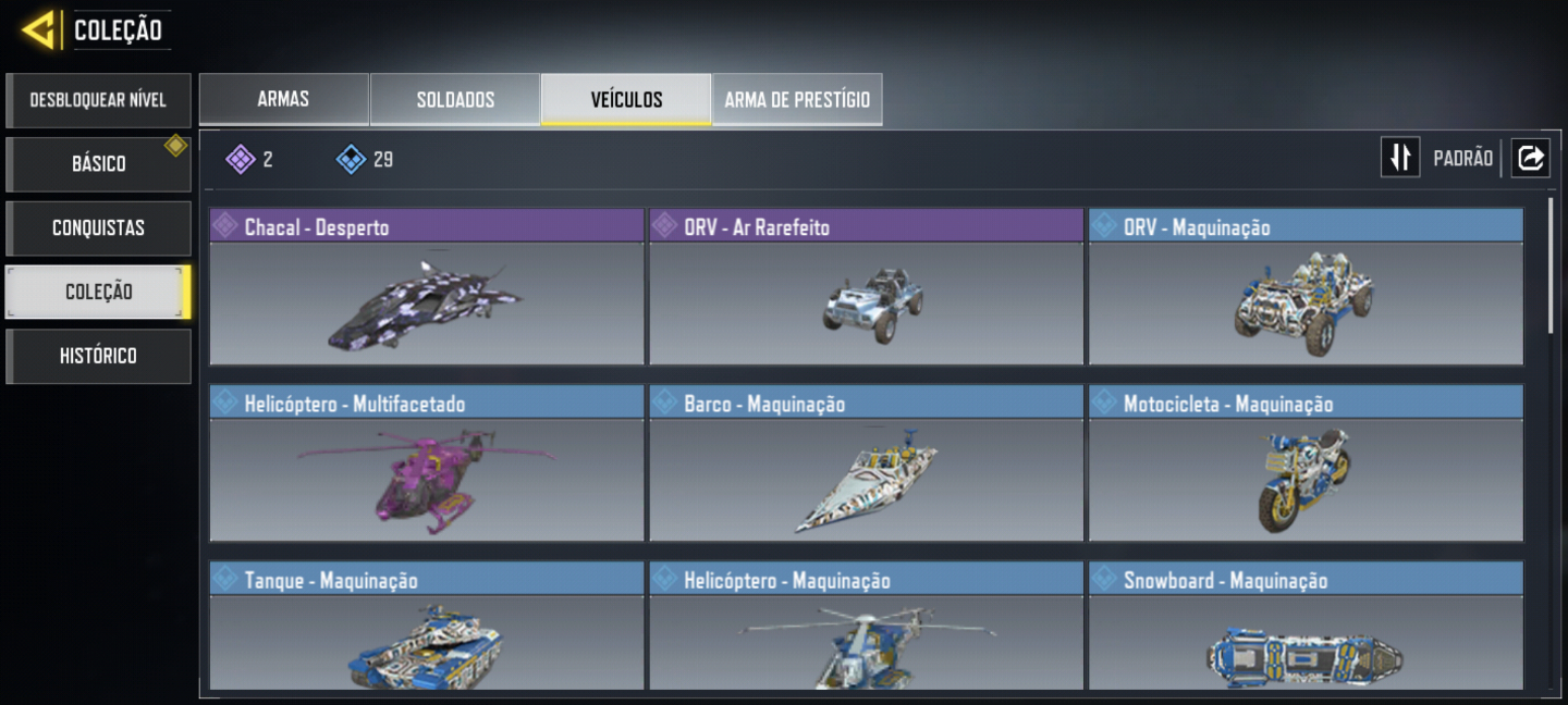 Conta cod mobile com varias skins