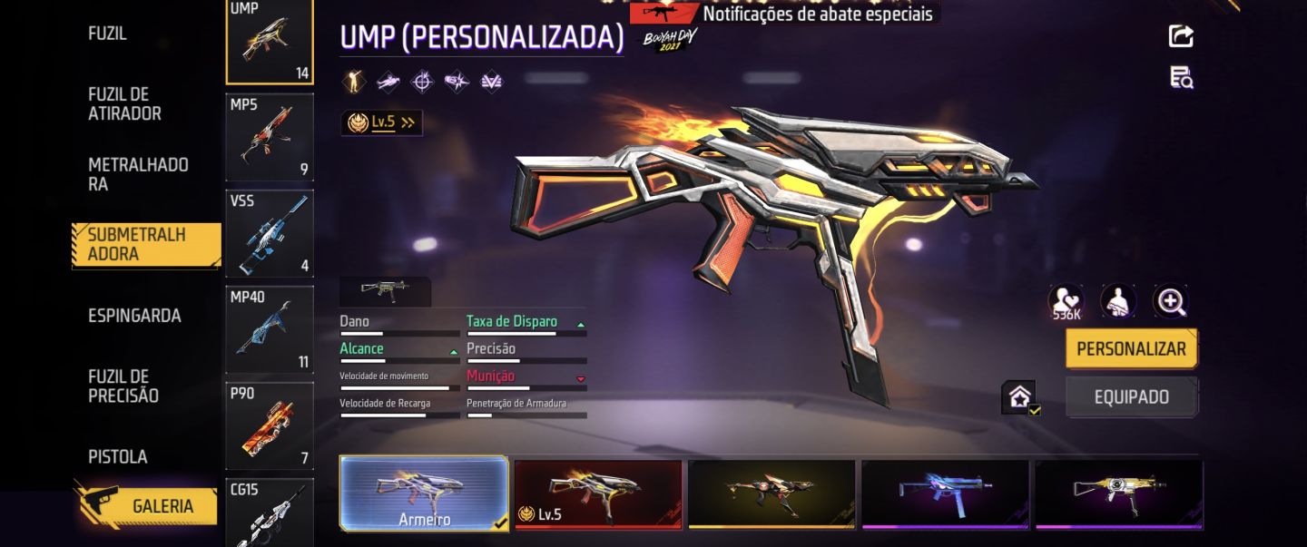 CONTA FREE FIRE COM BARBINHA, SOMBRA ROXA, PEITORAL MANDELA, UMP EVO, 2 ENTRADAS