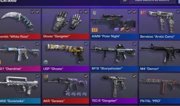 ST2 | KARAMBIT WHITE ROSE + LUVA GANGSTER | AK GENESIS ST | VINCULO FB PRONTO