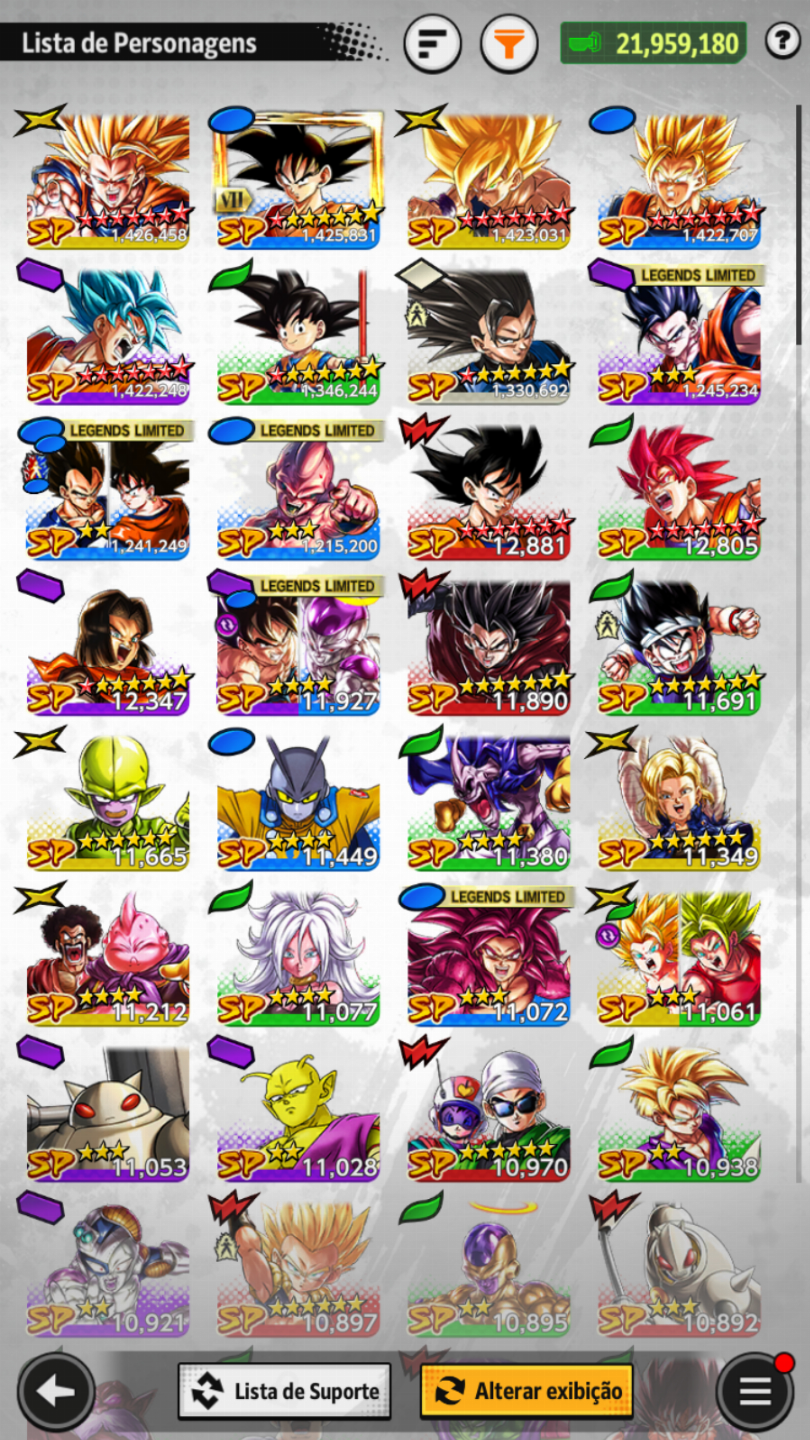 Conta iniciante com Bardock LR + Goku Mini SSJ3 LR