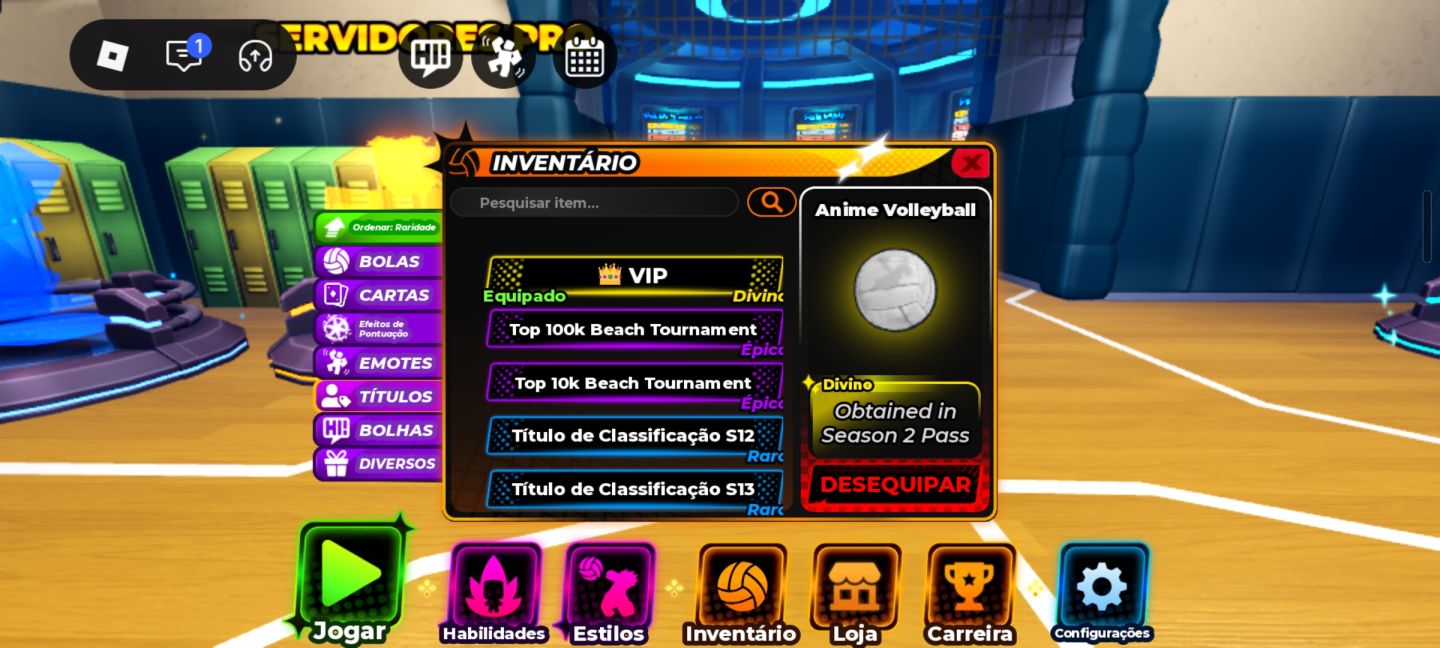 Contas de volleyball legends ultras/secretos