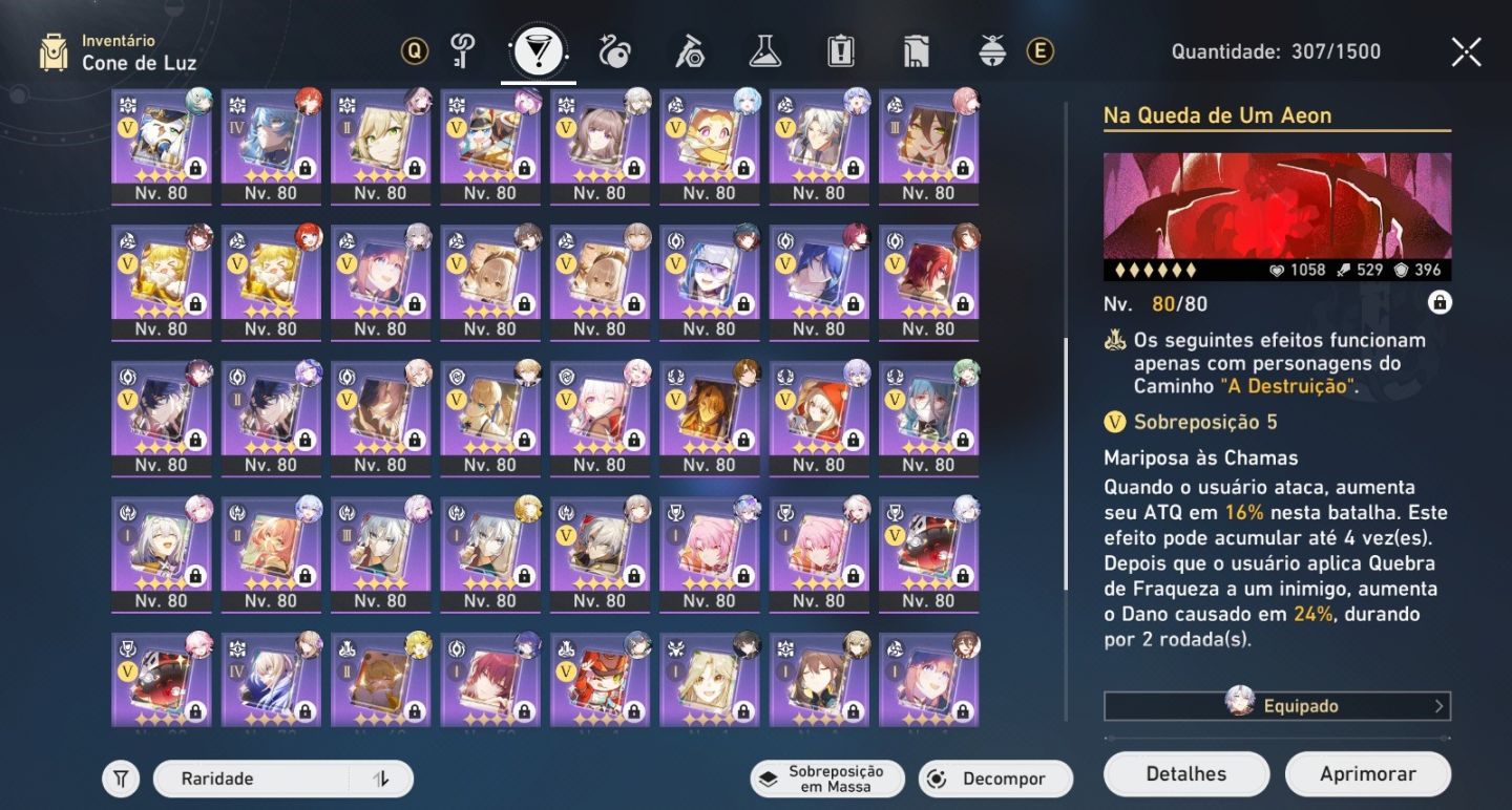 HSR Whale Nvl 70 | 53 Limitados T5 | Todos de Fate + Assinaturas |E-mail Próprio