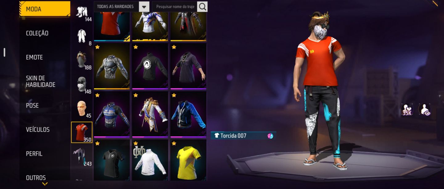 Conta free fire com barbinha e top criminal
