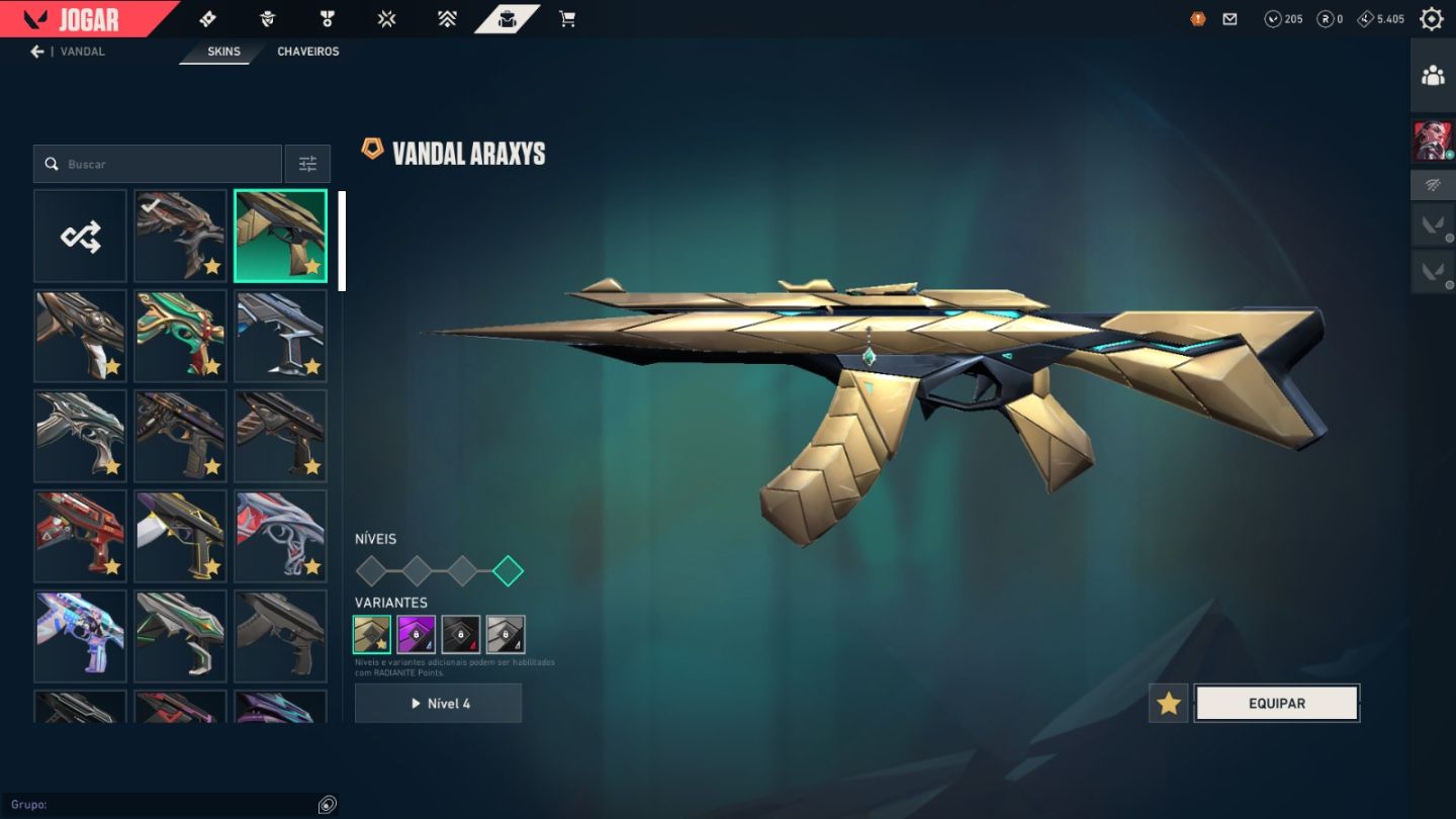 CONTA DE VALORANT COM MUITAS SKINS DE FACA + VANDAL + SHERIFF