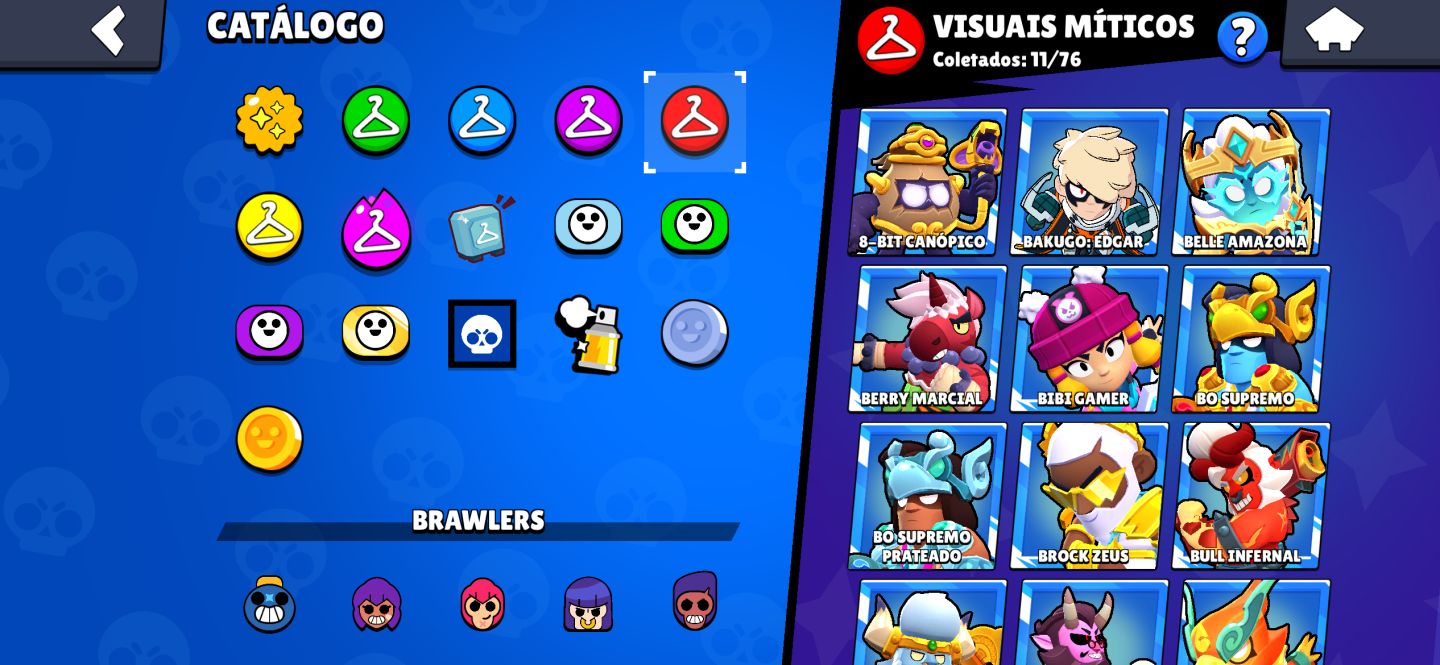 CONTA DE BRAWL STARS COM MUITAS SKINS