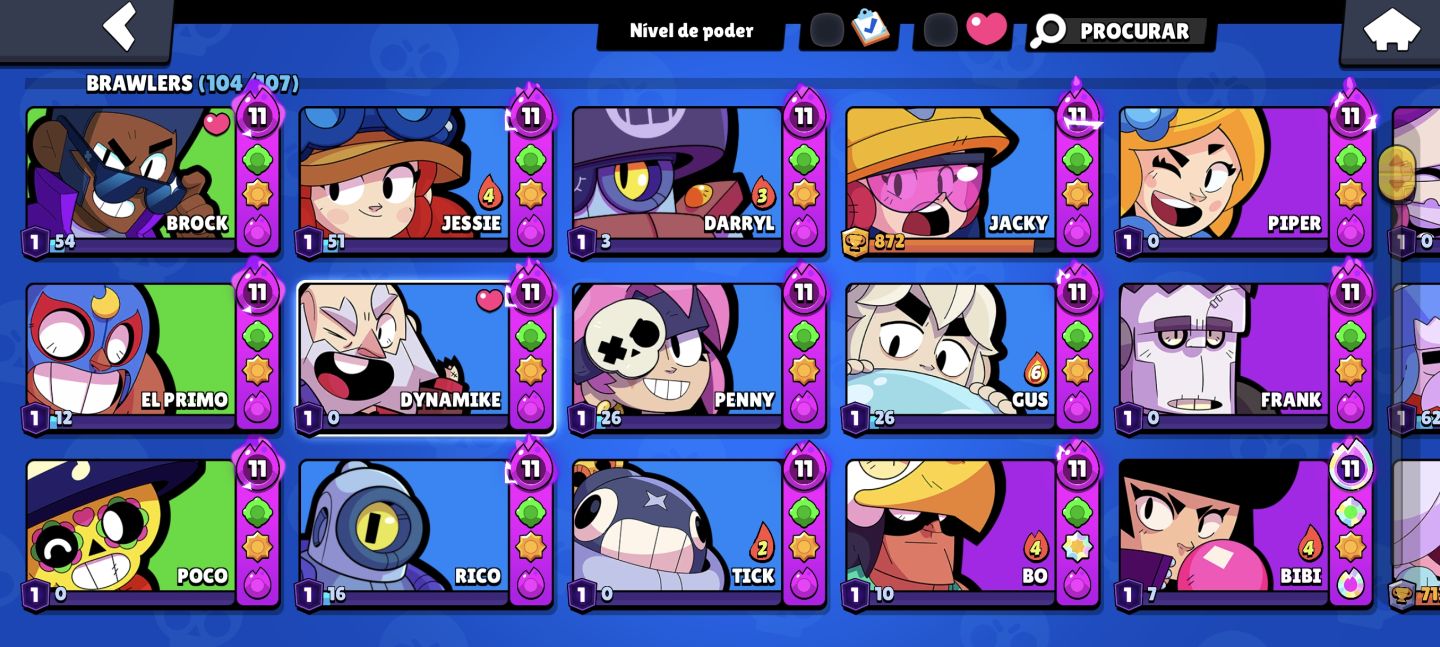Brawl Stars | 63K+ Troféus | 104 Brawlers | Skins RARAS e ANTIGAS | 300+ Visuais