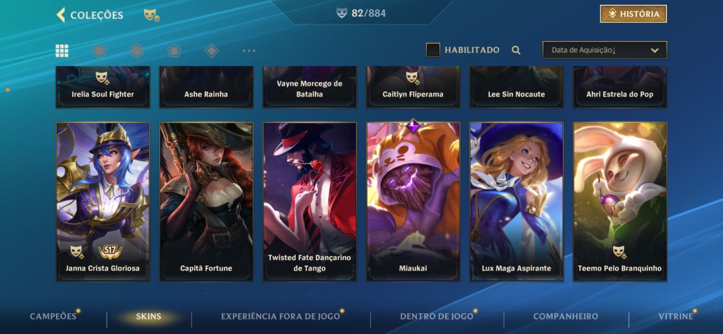 Conta Wild Rift Mestre 3 full champs, 82 skins