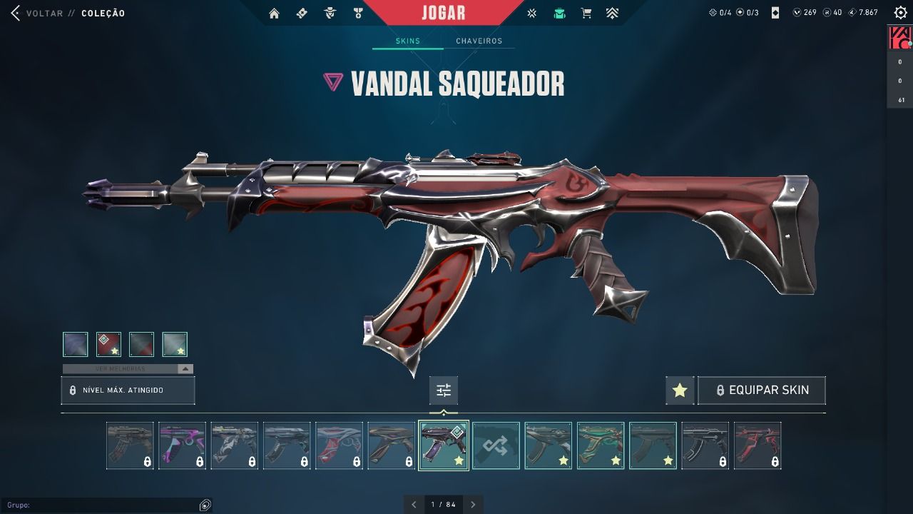 10 SKINS, OURO 2 , TODOS OS PERSONAGENS.
