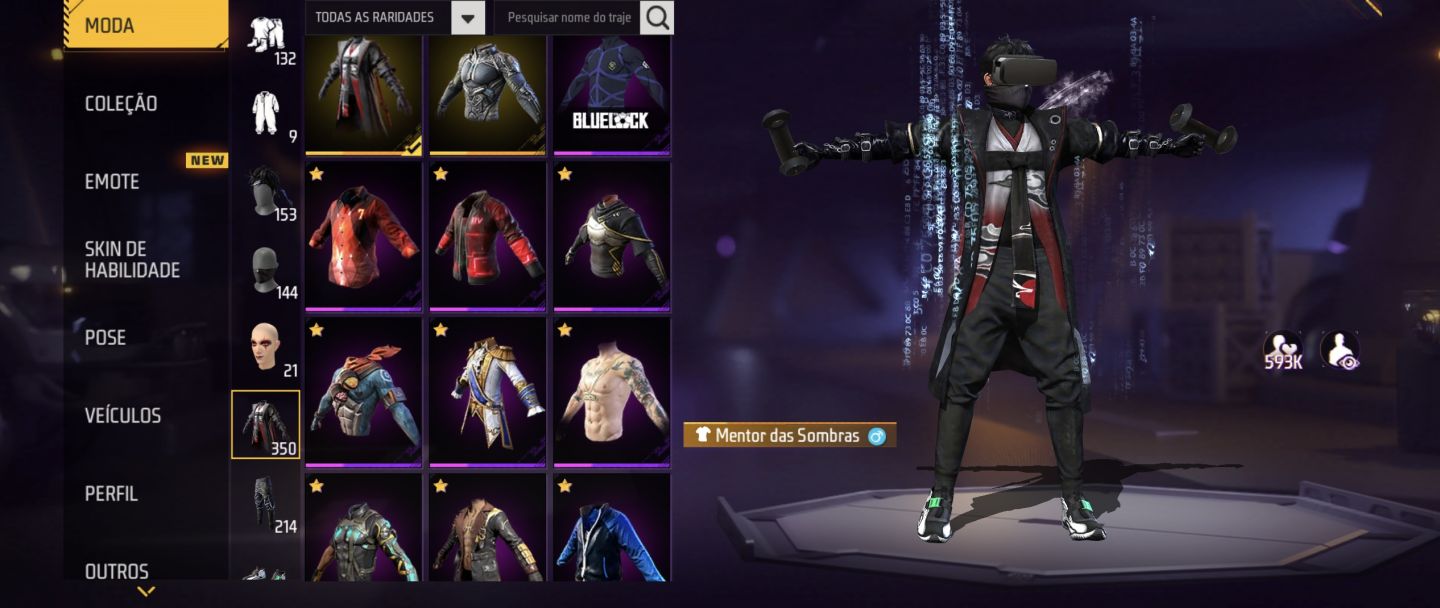 Conta de free fire com itens muito raros, preço negociável!!!!