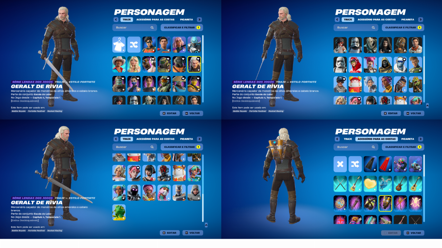 CONTA FORTNITE RARA - GERALT E DOOM
