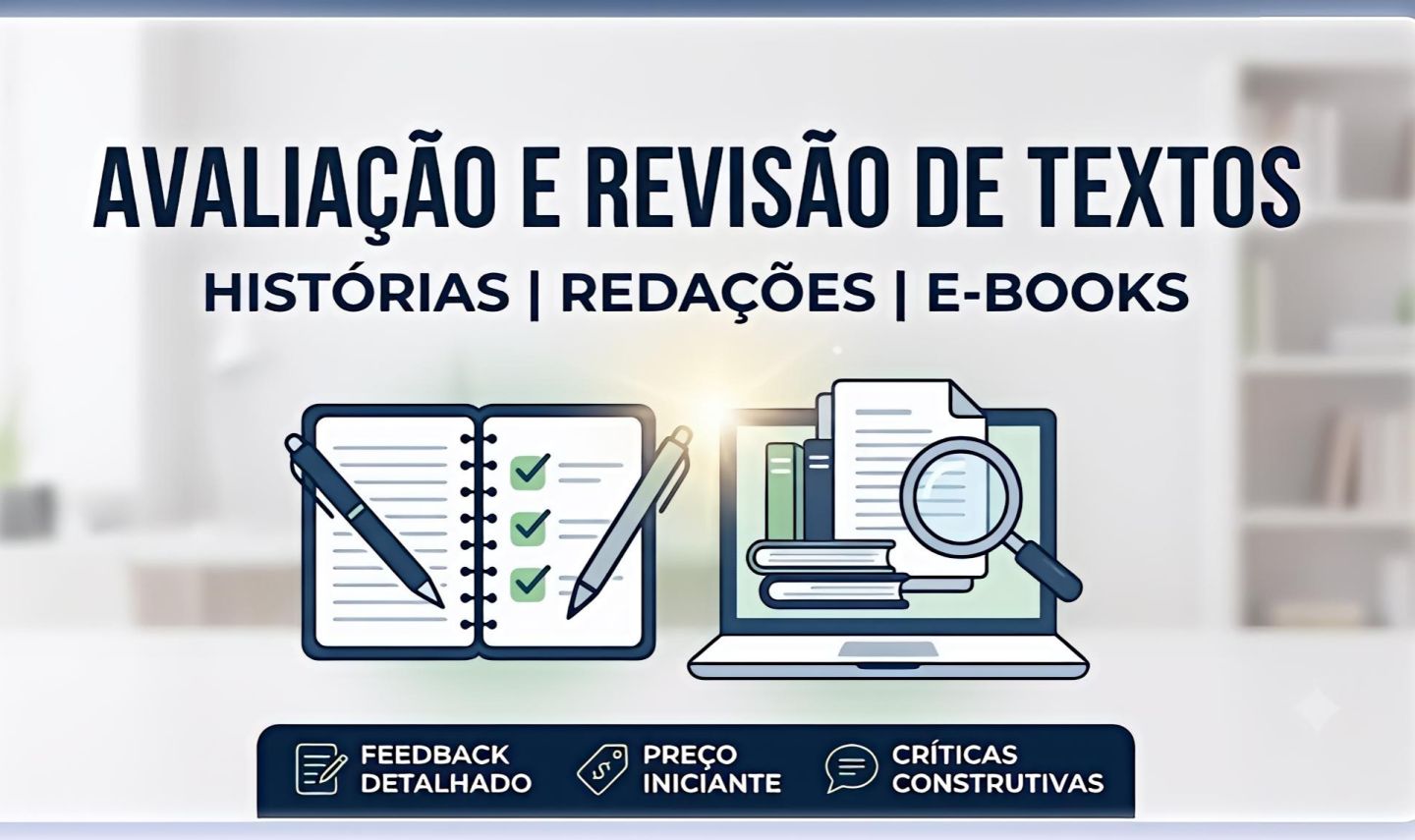 Avaliação Crítica e Feedback de Textos, Redações ou E-books
