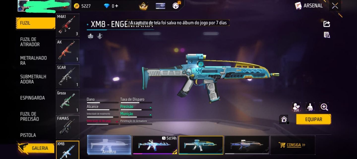 Conta de FF com ump e xm8 att