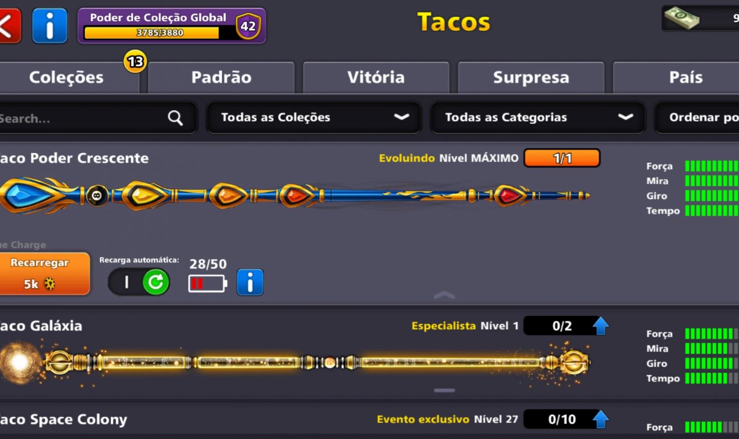 PROMOÇÃO! TACO PODER CRESCENTE NÍVEL MÁXIMO EM SUA CONTA! | 8 BALL POOL